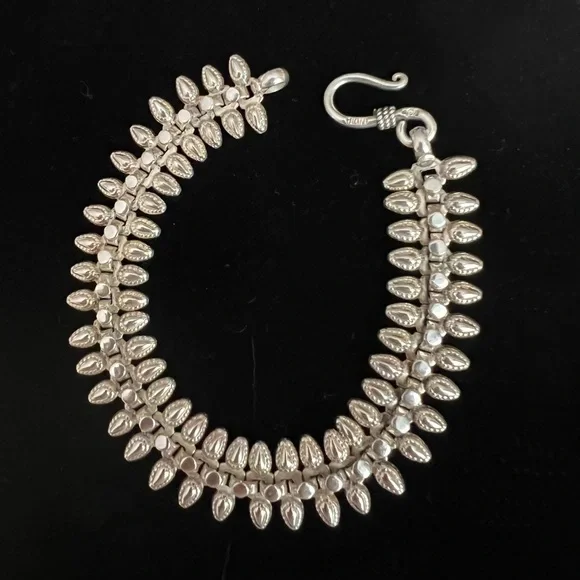 Handcrafted Oxidized Silver Centipede Design Bracelet - Picture 2 of 5